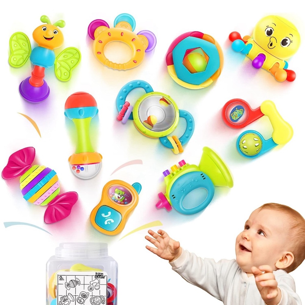 iPlay iLearn 10 pcs Baby Rattle Toys